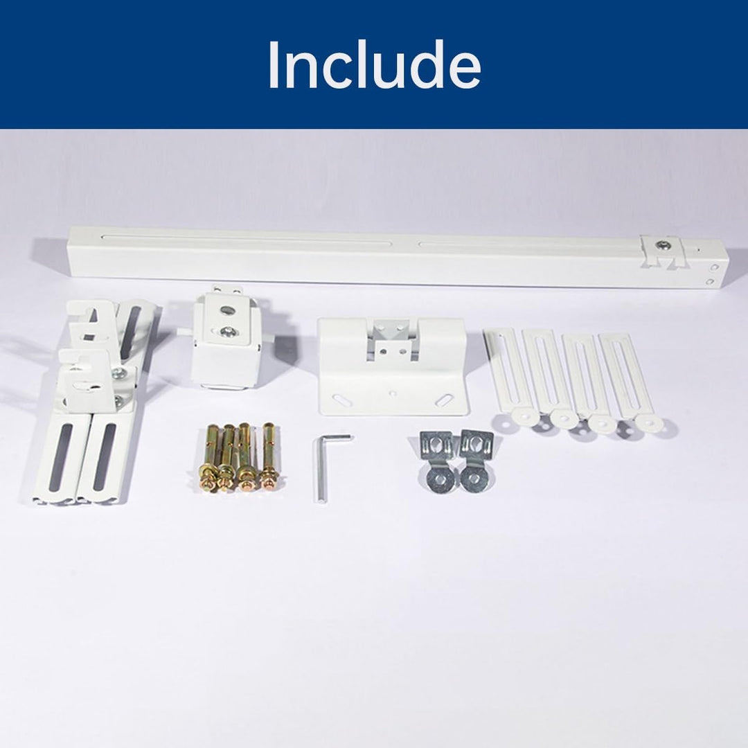 Light fixture assembly with components on a white background