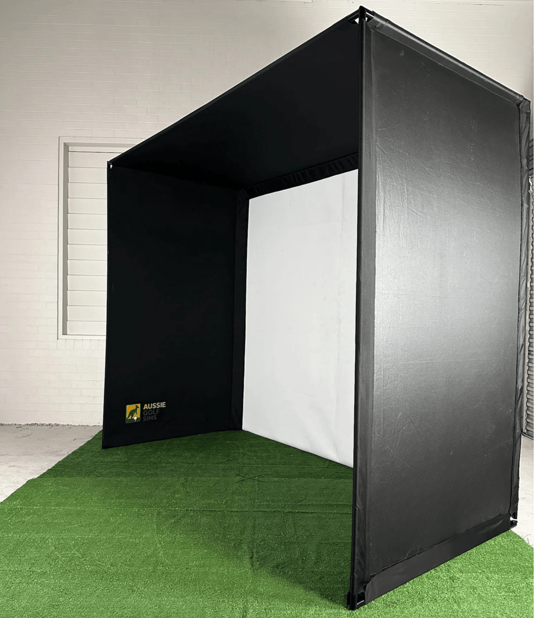 golf simulator enclosure side angle
