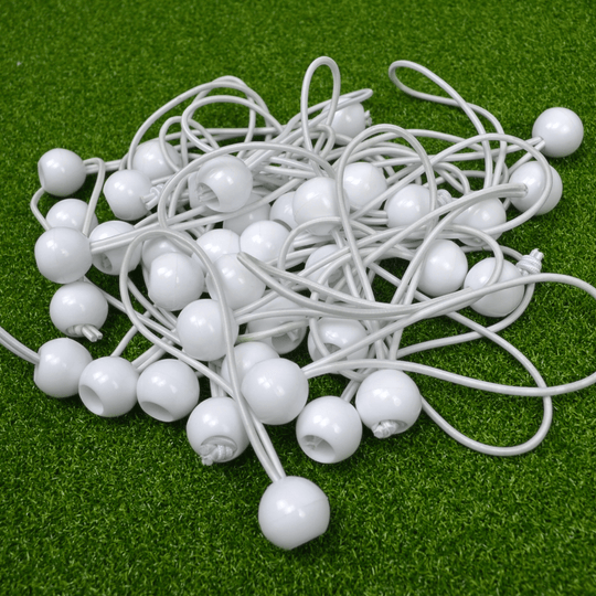 White ball bungies for impact screen