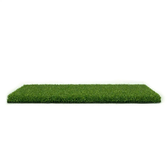 Rectangular piece of artificial grass on a white background