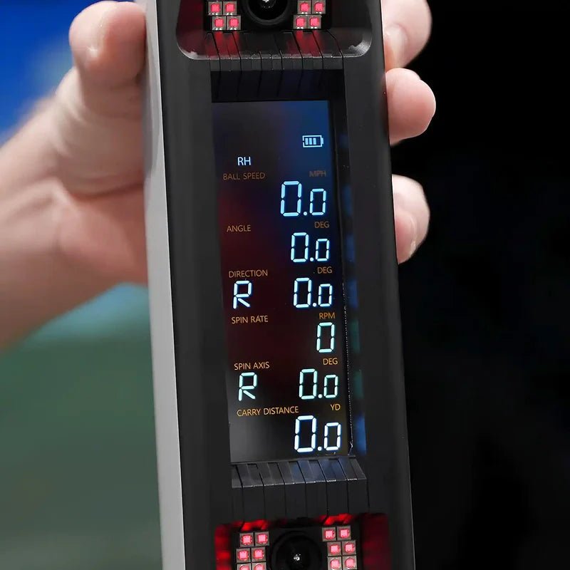 Screen display of square golf omni launch monitor