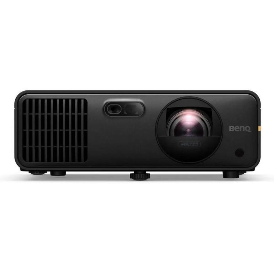 Black BenQ projector on a white background