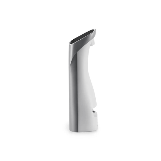 Sleek white and silver Golf Joy Spica 3 Launch Monitor with a modern, ergonomic design.