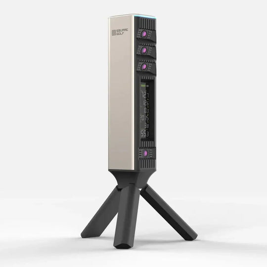 sside on view of square golf omni launch monitor
